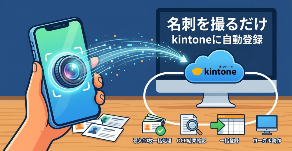 名刺画像を撮るだけで kintone に自動登録するシステムを作った