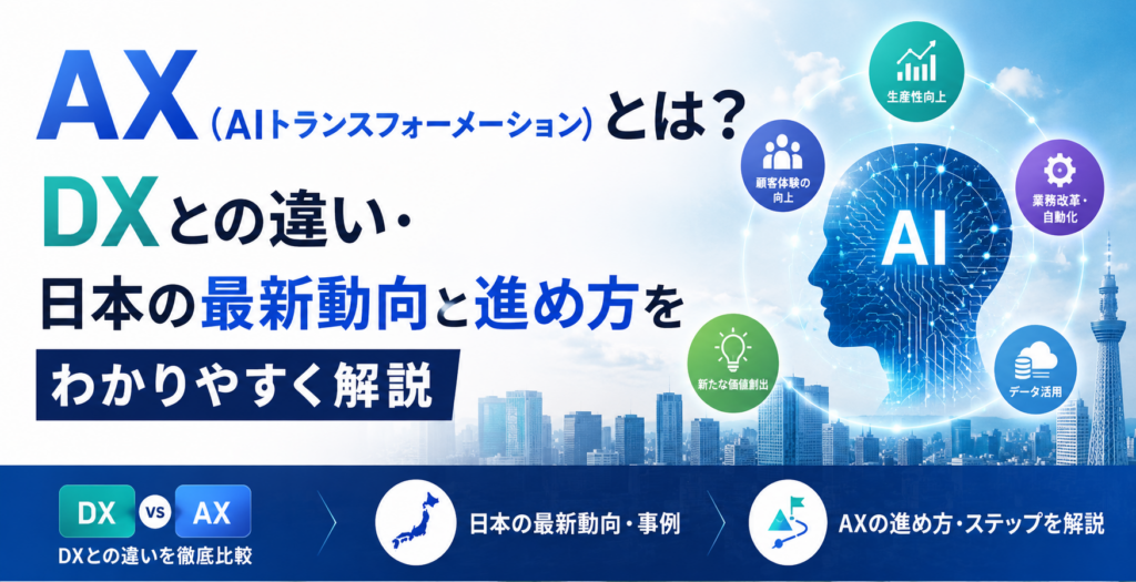 AX（AIトランスフォーメーション）とは？DXとの違い・日本の最新動向と進め方をわかりやすく解説